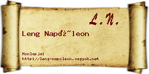 Leng Napóleon névjegykártya